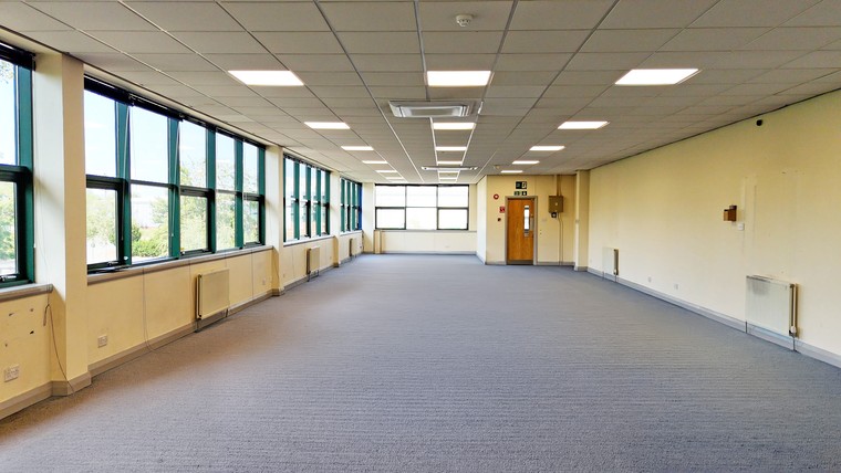 A first floor office along the building's east side